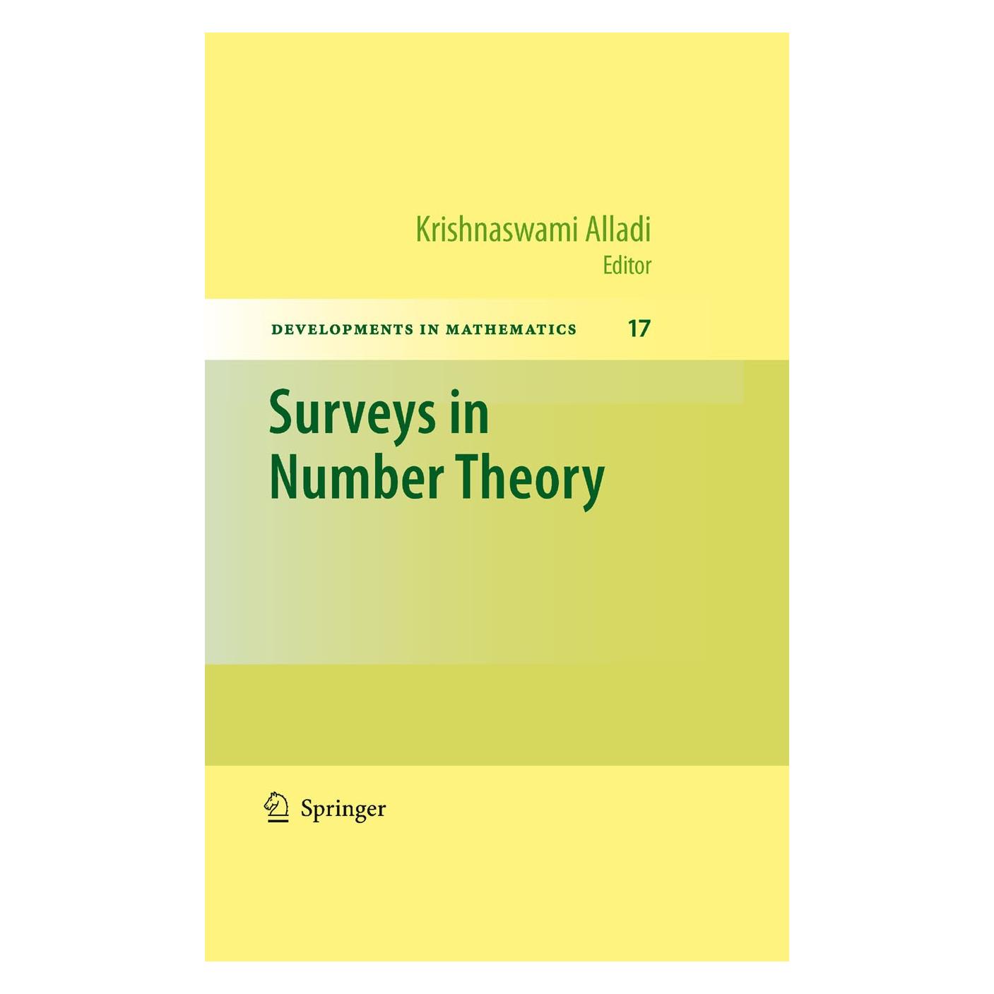 Springer Surveys in Number Theory (Krishnaswami Alladi, Englisch) (9780387785097)