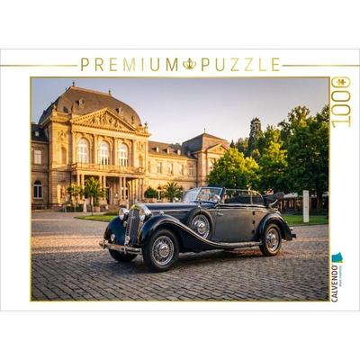 CALVENDO Puzzle Horch 853 Sport-Cabriolet (Deutschland, 1935-1939) vor historischem Kurhaus | 1000 Teile Lege-Größe 64 × 48 cm Foto-Puzzle für