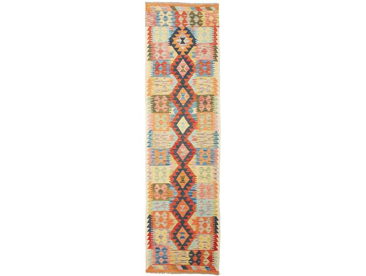 Kelim Afghan Teppich 77x287 Handgewebt Orientteppich Läufer Wolle