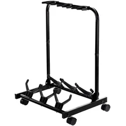 Rocktile Multistand 3-fach Gitarrenständer mit Rollen für E/A-Gitarre