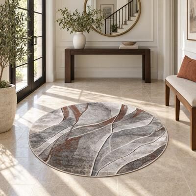 MDA Rugs MDA Urben Veil Collection Abstract Beige/Grey Modern Area Rug
