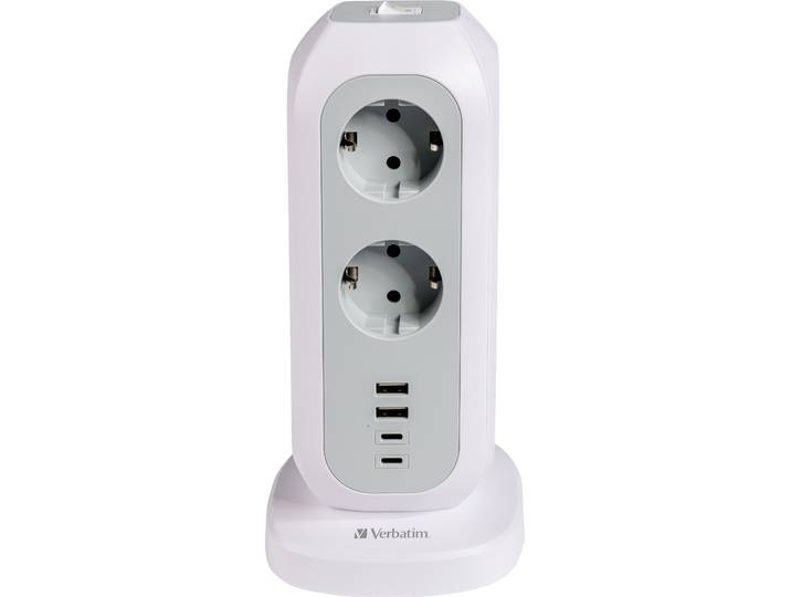 VERBATIM 49547 Tour de prises - EUPT-01\, câble 2m\, blanc