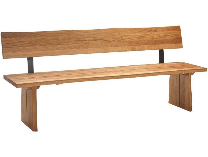 massivline&more Sitzbank Oviedo, Gestell massiv mit Baumkante