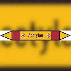 Rohrleitungskennzeichen Acetylen - 100x15 mm Folie selbstklebend