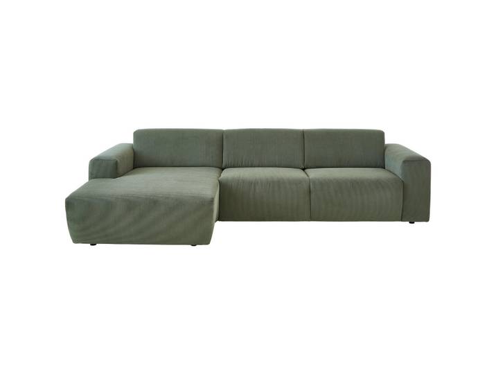 Beldomo Style Ecksofa, Waldgrün, Kunststoff, 3-Sitzer, Ottomane links, L-Form, 302x174 cm, Typenauswahl, Stoffauswahl, seitenverkehrt erhältlich, Hocker Rücken echt, individuell planbar, Armteil links, rechts, Wohnzimmer, Sofas & Couches, Wohnlandschaften, Ecksofas