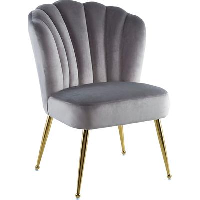 Esszimmerstuhl KAYOOM "Stuhl Pippa, Rückenlehne im Retro-Stil, ausgefallene Rückenlehne", grau, B:67cm H:87cm T:70cm, Polyester, Stühle, Esszimmerstuhl, samtweicher Bezug, Eye-Catcher im Raum, ausgefallene Rückenlehne