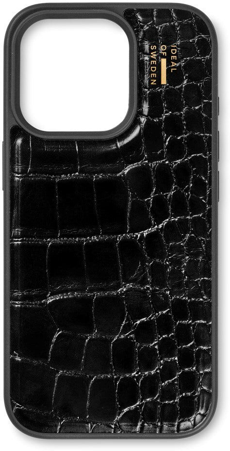iPhone 16 Pro iDeal Of Sweden Vegan Leather Case - Black Croco