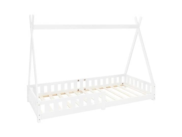 ML-Design Lit d'Enfants Tipi 90x200 cm Blanc avec Protection Antichutes et Sommier à Lattes Bois de Pin