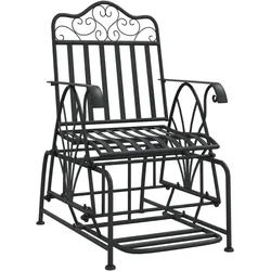 vidaXL Schaukelstuhl 61 cm Schwarz Stahl