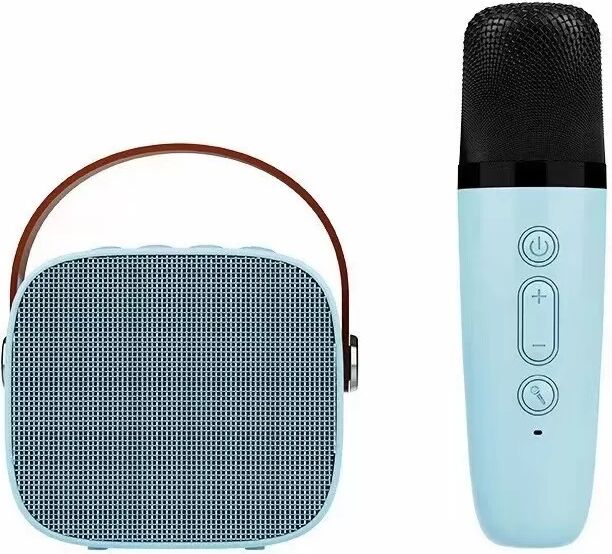 INF Tragbarer Bluetooth KTV Lautsprecher mit drahtlosem Mikrofon, HIFI-Sound und Echo-Effekt Blau