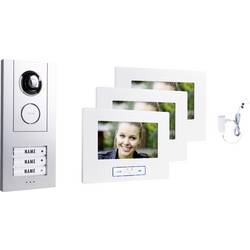 m-e modern-electronics VD ALU 6730 S Video-Türsprechanlage Komplett-Set Weiß-Silber 41438