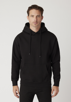 Cotton Heritage M2650 Heavyweight Hoodie in Black size Large   Cotton/Polyester Blend