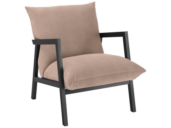 Carryhome Sessel, Beige, Holz, Buche, massiv, Uni, Füllung: Schaumstoff, Silikon, 63x76x80 cm, Stoffauswahl, Wohnzimmer, Sessel, Sonstige Sessel