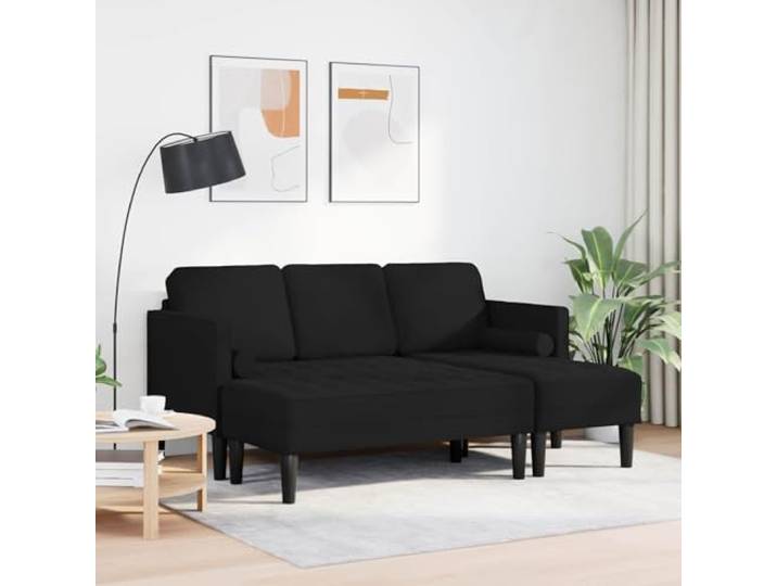 KTHLBRH Sofa-Set, modular, 5-Sitzer, schwarz, Polyester Technisches Holz, flache Armlehnen, einfache Montage, 550 kg Kapazität