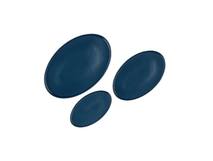 BJÖRN Scandi Lot de 3 plateaux de service - Bleu marine