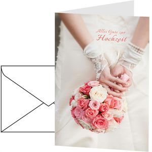 LUMA Hochzeitskarte 180, Brautstrauß, Klappkarte mit Umschlag, 11,5 x 17 cm