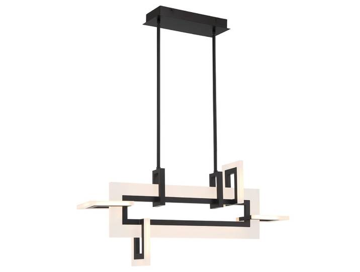 Suspension Linéaire Aluminium, Acier, Acrylique blanc Noir Mat