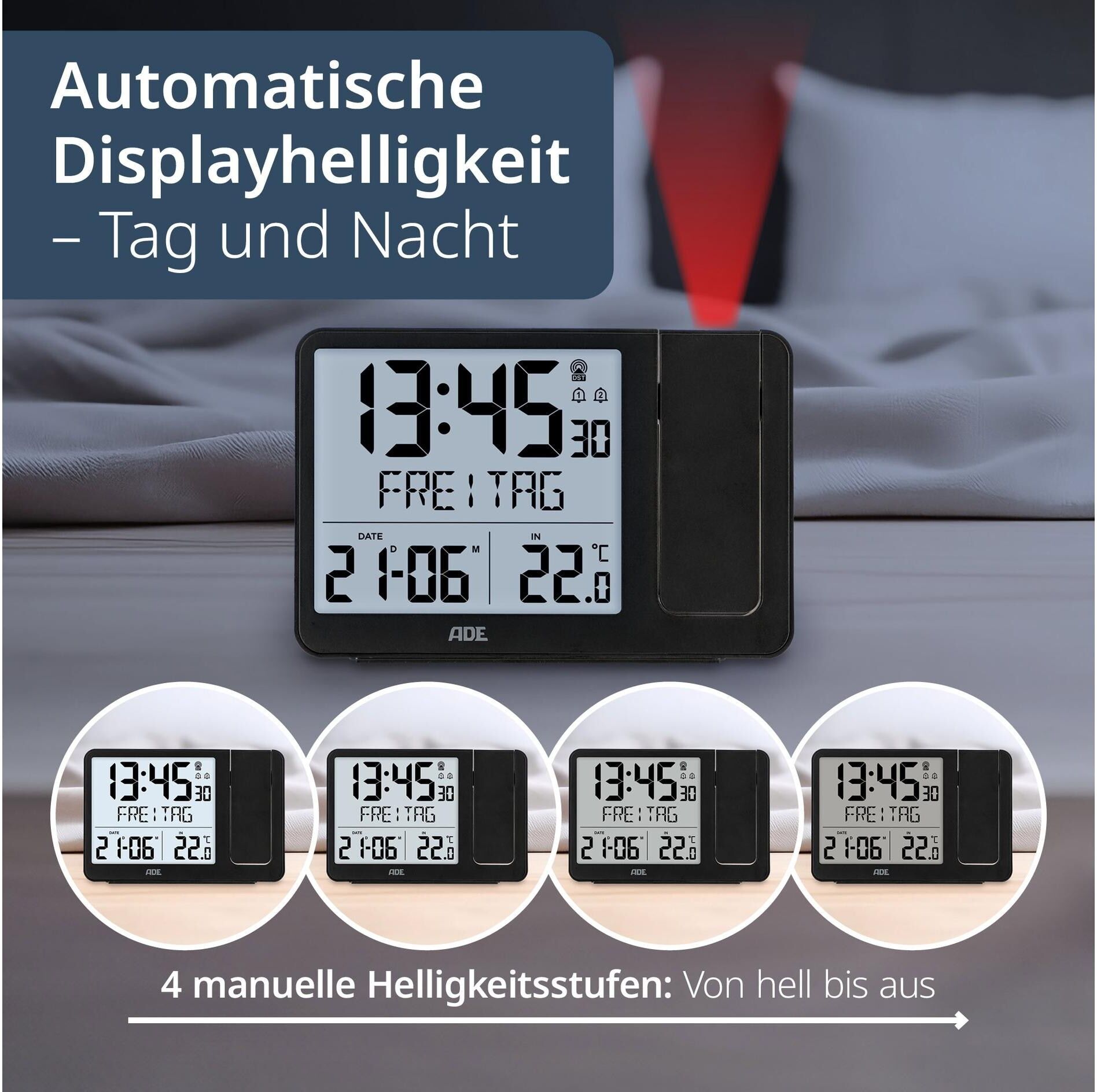 Tischuhr ADE, schwarz, Tischuhren, Tischuhr schwarz Einheitsgröße