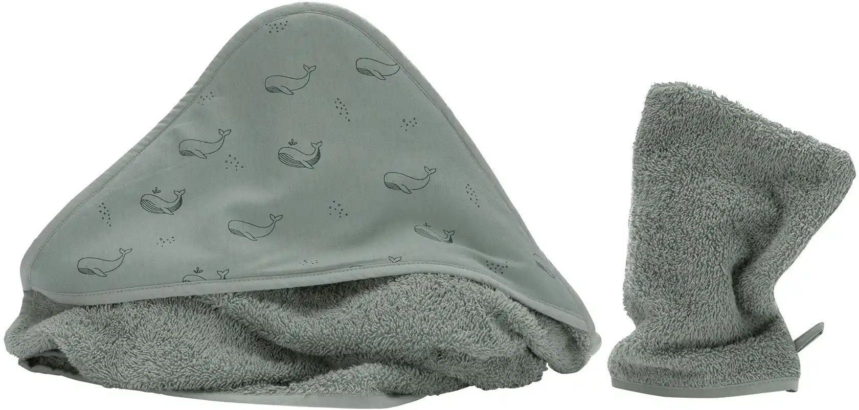 Fillikid Badetuchset  Wal ¦ grün