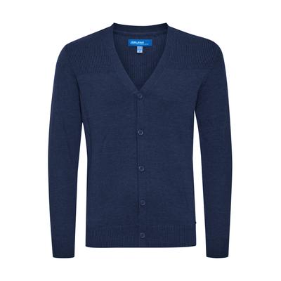 Cardigan BLEND "Cardigan BHCaden", Herren, Gr. L, blau (schwarz navy), Obermaterial: 100% Baumwolle CO., Strickjacken