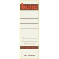 bene Ordneretiketten für 8 cm Rückenbreite 56,0 x 160,0 mm