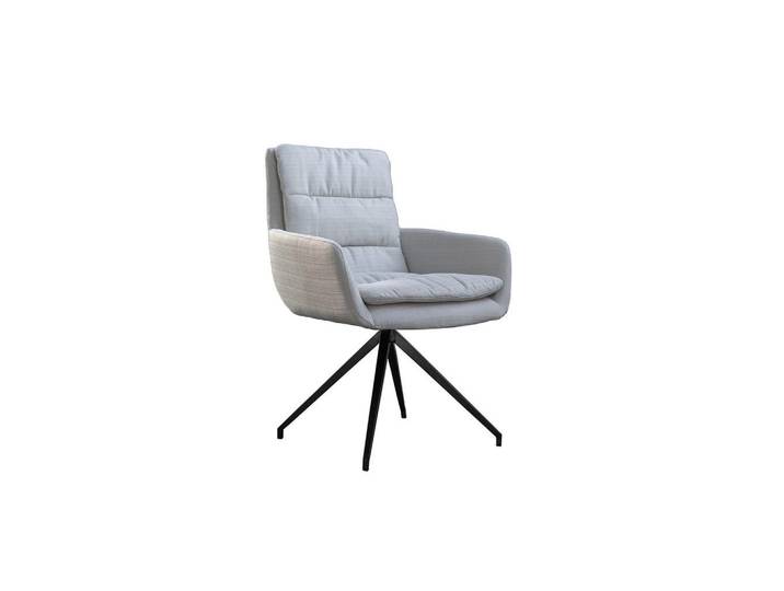 Kawola Drehstuhl Vince Hellgrau Webstoff Drehbar (180°), Hellblau, Textil, 58x90x52 cm, Esszimmer, Stuhl, Armlehnstühle