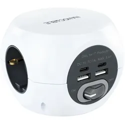 Nanocable 10.37.0001 Ladegerät für Mobilgeräte Weiss Indoor (2 Ports), USB Ladegerät, Weiss