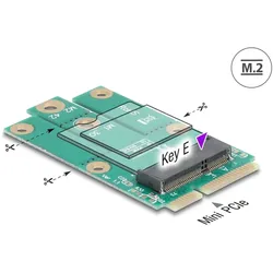 DELOCK Adapter Mini PCIe St > M.2 Key E Slot