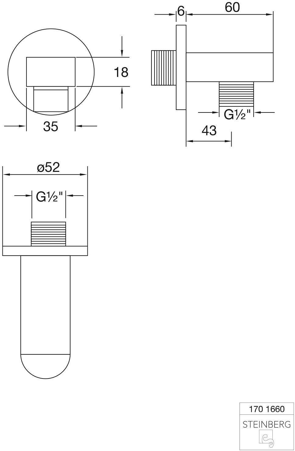 Steinberg Serie 170 Brauseanschlussbogen