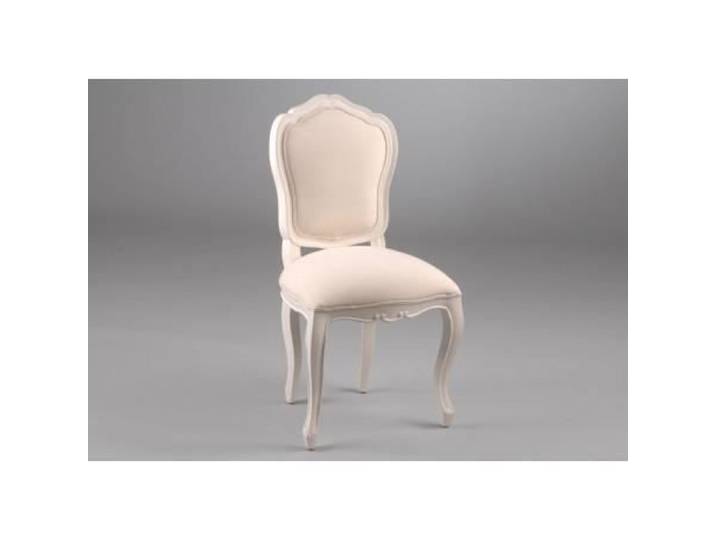 Chaise - AMADEUS - Apolline - Bois massif - Tissu lin - Style romantique