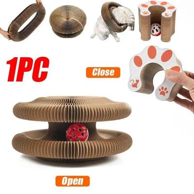 Inspire Essentials Magic Organ Cat Scratcher Board Round Corrugated Cat Scratch Pad 1pc