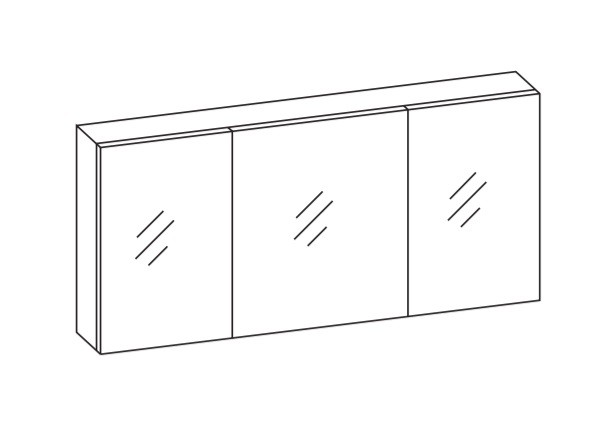 Artiqua Spiegelschrank , Weiß Glanz, 070-SET-3-15-68 070-SET-3-15-68