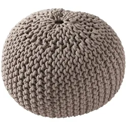 como Pouf  Strick , beige , Maße (cm): H: 38  Ø: 50