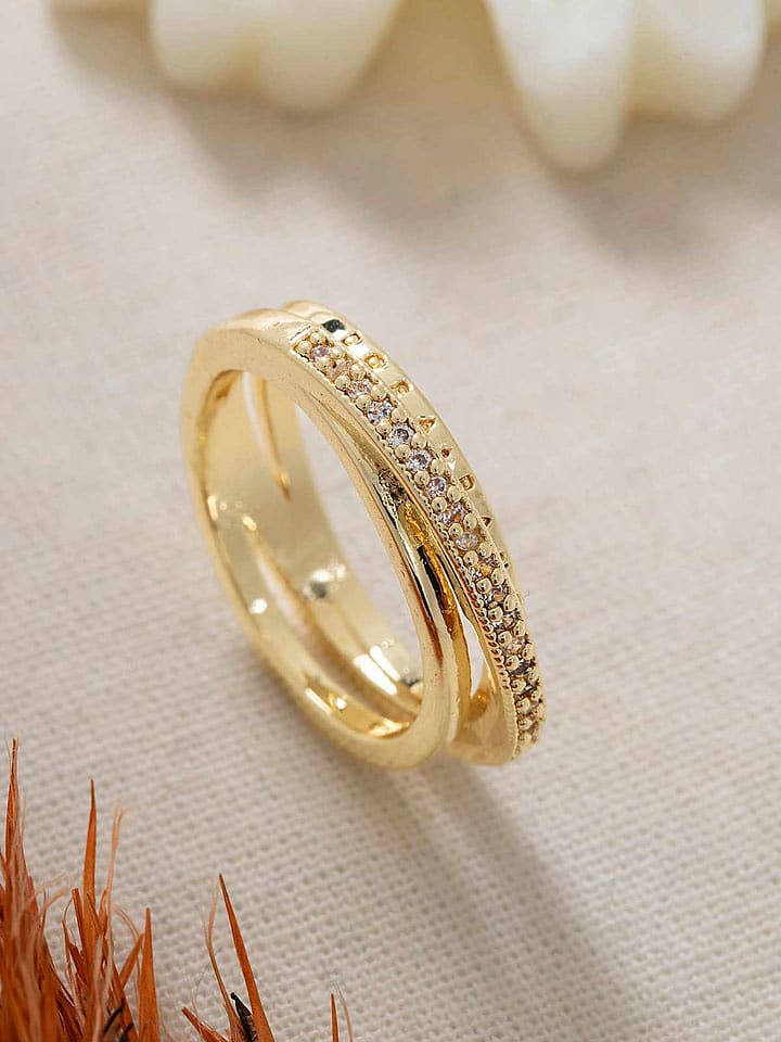 Heliophilia Vergold. Ring mit Edelsteinen - onesize