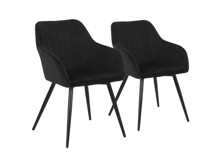 Lot de 2 chaises vintage en velours noir