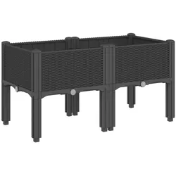 Helloshop26 - Hochbeet für Pflanzen Blumen Terrasse Garten mit Füßen 80 x 40 x 42 cm schwarzes PP 02_0038171