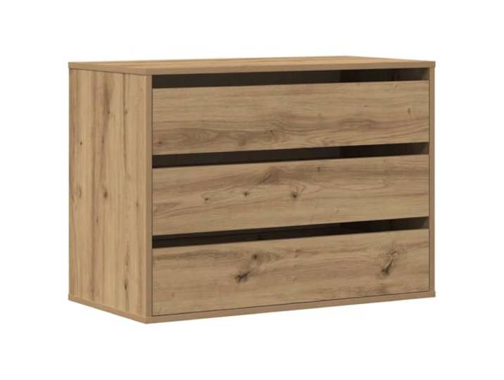 Kommode Dab Artisan aus Holzwerkstoff, 80x41x58cm, 3 Schubkästen Leicht zu reinigen, Feuchtigkeitsbeständig, stabile Konstruktion, räumliche Schubladen, Aufstellplatte