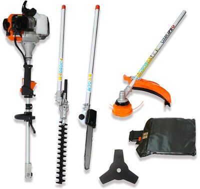 Kodotan sofa 4 in 1 Multi-Functional Trimming Tool, 52CC 2-Cycle Garden Tool System with Gas Pole Saw, Hedge Trimmer, Grass Trimmer