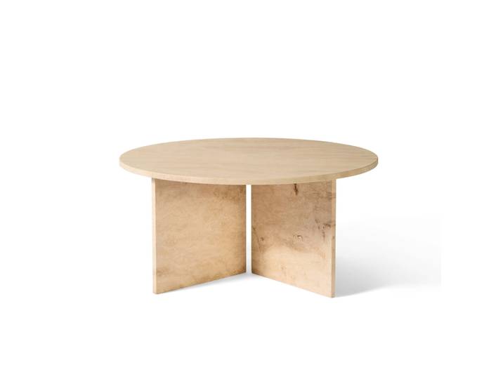 Vega Couchtisch, Travertin-Marmor Ø90