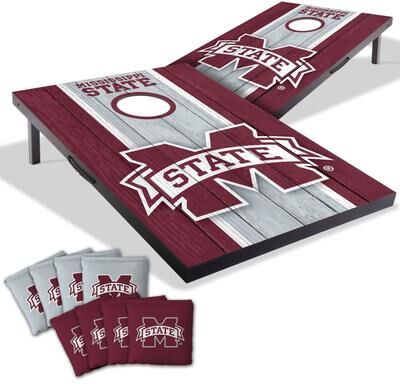 Skip's Garage Mississippi State NCAA Compact 2x3 Tailgate Cornhole Board Set