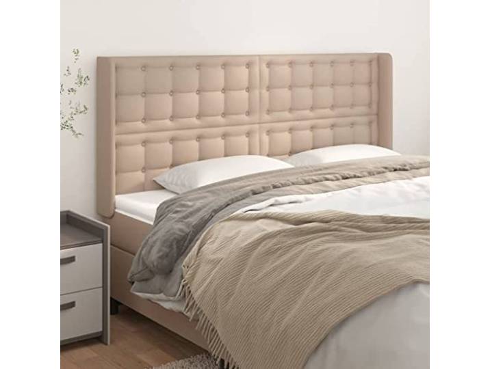 KTHLBRH Klassisches und verstellbares Kopfteil aus Kunstleder für Betten mit elegantem Design und langlebiger Rückenunterstützung – Kopfteil mit Beinen aus Massivholz