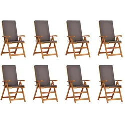 vidaXL Gartenstuhl 8 pcs Braun und Grau 57 x 71,5 x 104 cm