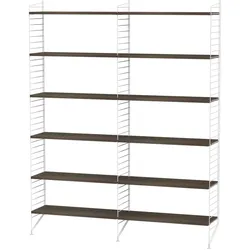 Bücherregal minimalistisch Weiß Walnuss