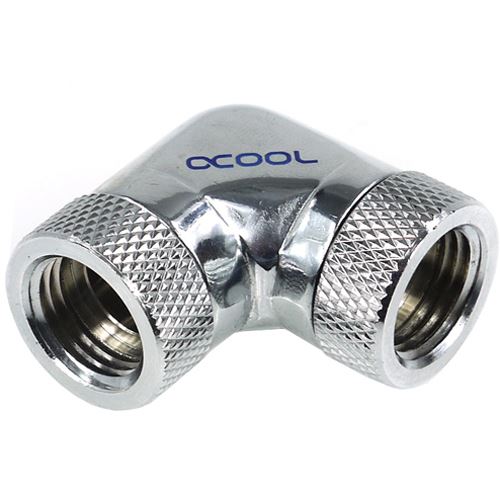 Alphacool HF L-Verbinder 90° - G1/4 drehbar - 2x Innengewinde - Chrome