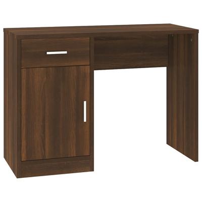 Helloshop26 - Schreibtisch Arbeitsplatz Computermöbel Schreibtisch mit Schublade und Schrank Eiche 100 x 40 x 73 cm braun 02_0023452