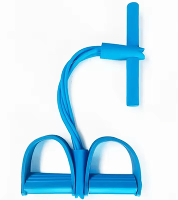 Uplift Curations FlexCore 4 Tube Pedal Resistance Band Multifunction Yoga Tension Rope For Full Body Home Workout Training blue
