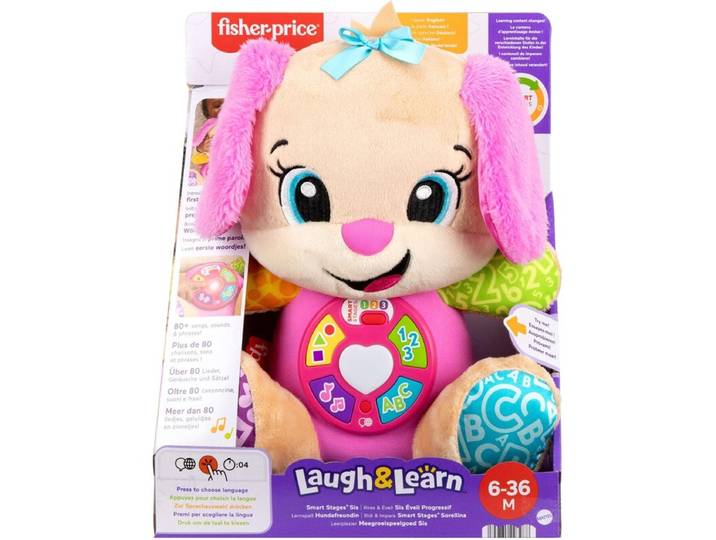 MATTEL Fisher-Price Jouet en Peluche Sis Étapes Intelligentes Rires et Éveil