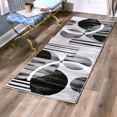 MDA Rugs Orelsi Grey/Black Polyester Area Rug