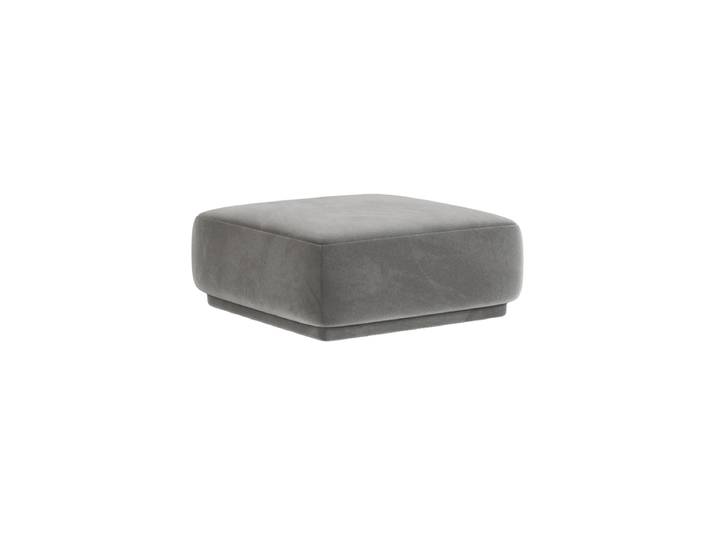 Design Sitzpouf „Louis“ Samt Grau CXL by Christian Lacroix
