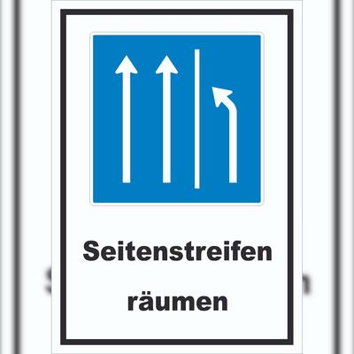 HB-Druck Schild Seitenstreifen räumen A4 (210x297mm)